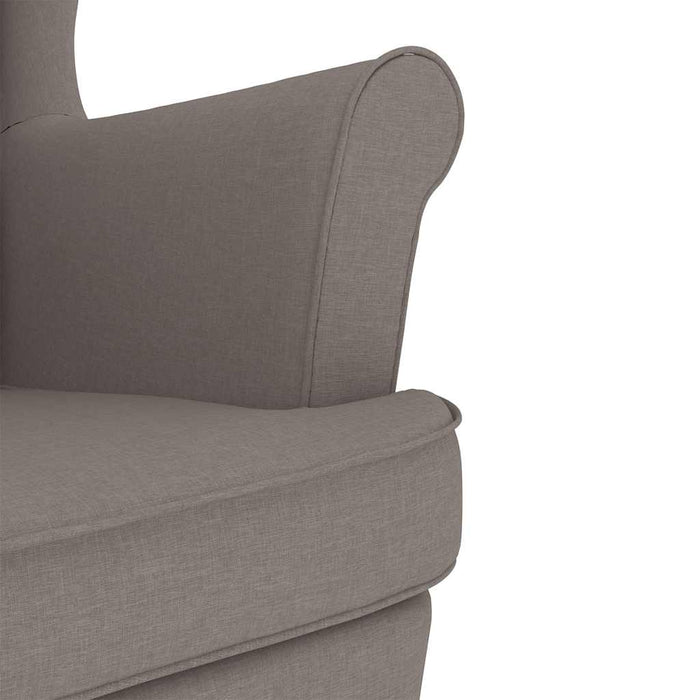 Scaun balansoar cu taburet, gri taupe, material textil WALTI