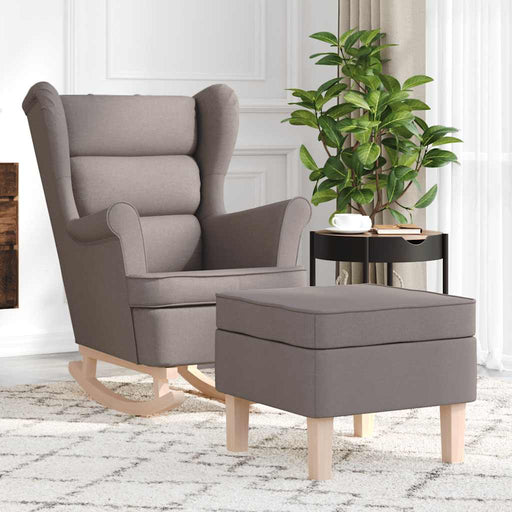 Scaun balansoar cu taburet, gri taupe, material textil - WALTI WALTI