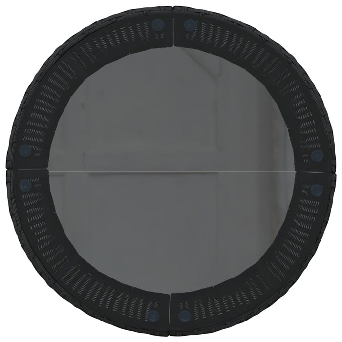 Canapea de grădină cu masă/perne, semi-rotundă, negru poliratan - WALTI WALTI