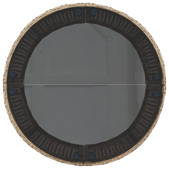 Canapea de grădină cu masă/perne, semi-rotundă, bej, poliratan WALTI