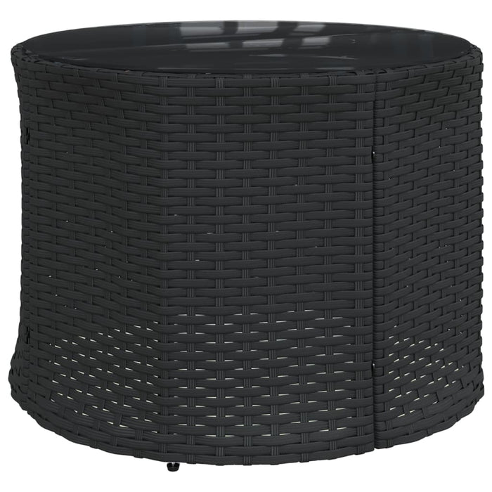 Canapea de grădină cu perne, semi-rotundă, negru, poliratan - WALTI WALTI