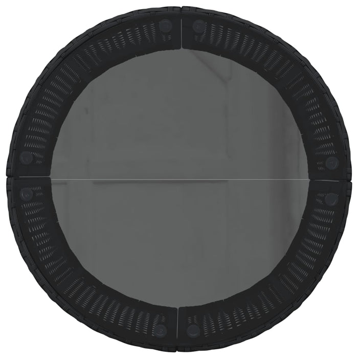 Canapea de grădină cu perne, semi-rotundă, negru, poliratan - WALTI WALTI
