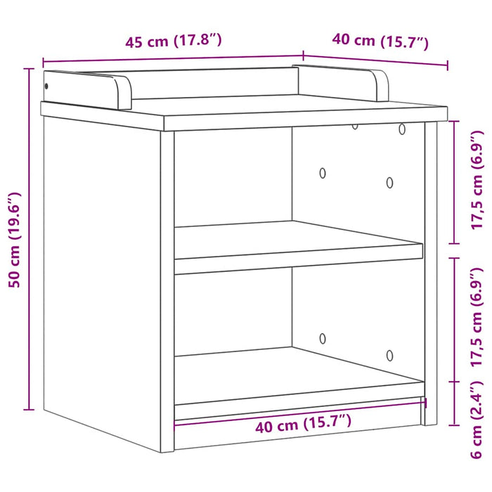 Bancă pentru hol „SANDNES” albă 45x40x50 cm, lemn masiv de pin WALTI