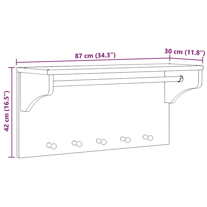Suport pentru haine "SANDNES" 87x30x42 cm, lemn masiv de pin - WALTI WALTI