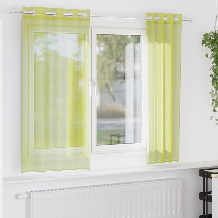 Perdele Voile cu Oelii 2 buc Verde măr 140x175 cm - WALTI WALTI