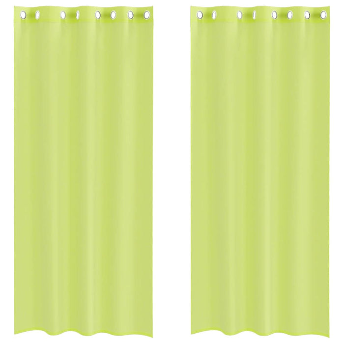 Perdele Voile cu Oelii 2 buc Verde măr 140x225 cm - WALTI WALTI