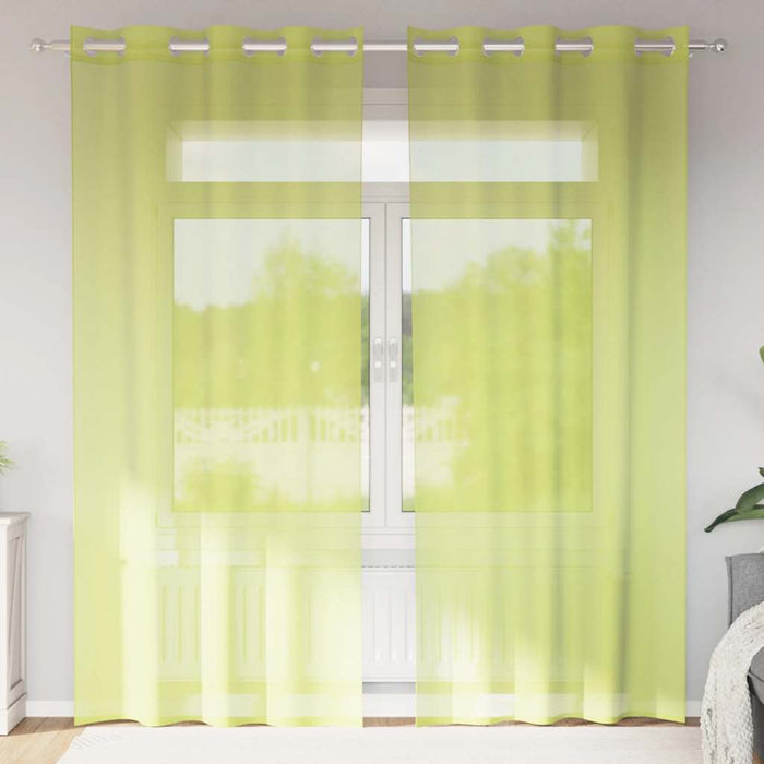 Perdele Voile cu Oelii 2 buc Verde măr 140x225 cm - WALTI WALTI