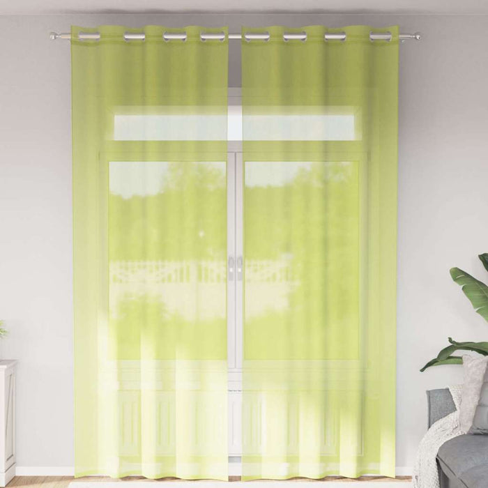 Perdele Voile cu Oeje 2 buc Verde măr 140x300 cm - WALTI WALTI