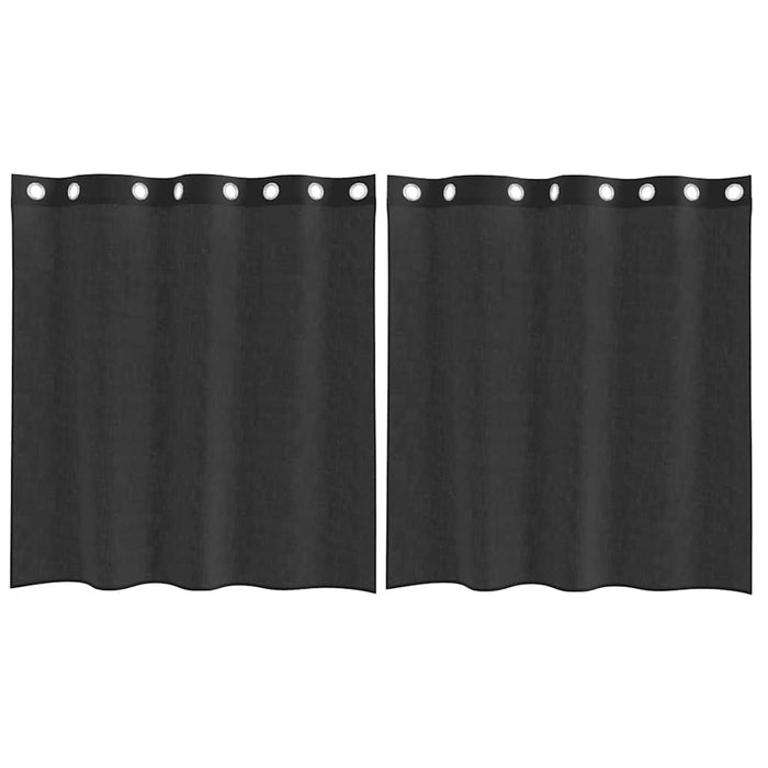 Perdele Voile cu Oeje 2 buc Negru 140x140 cm - WALTI WALTI