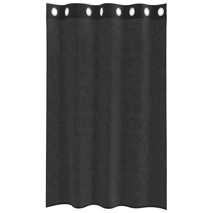 Perdele Voile cu Oeli 2 buc Negru 140x175 cm - WALTI WALTI