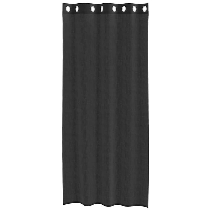 Perdele Voile cu Oeli 2 buc Negru 140x245 cm - WALTI WALTI