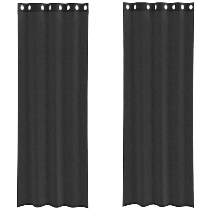 Perdele Voile cu Oeli 2 buc Negru 140x260 cm - WALTI WALTI