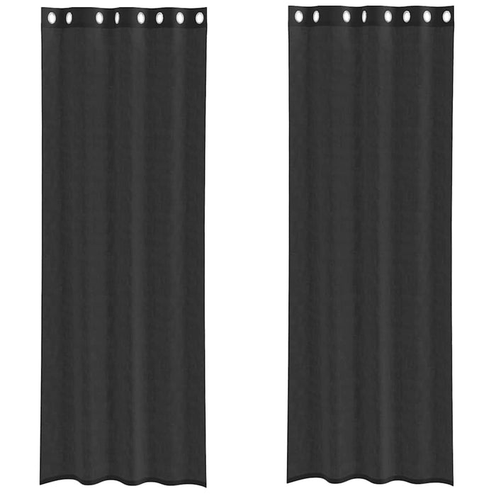 Perdele Voile cu Oeli 2 buc Negru 140x300 cm - WALTI WALTI
