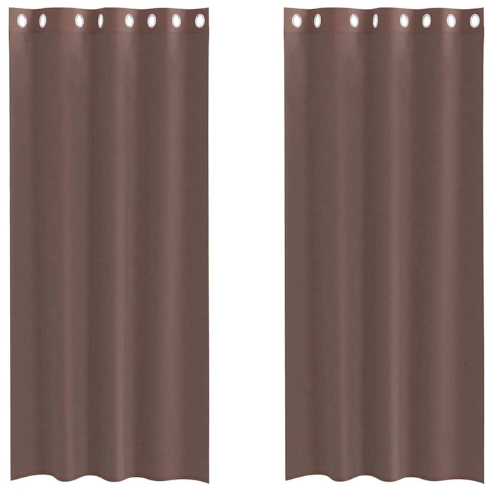 Perdele Voile cu Oeli 2 buc Maro 140x225 cm - WALTI WALTI