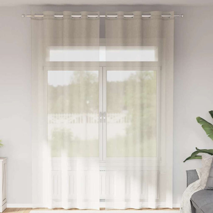 Perdele Voile cu Oelii 2 buc Crem 140x260 cm - WALTI WALTI