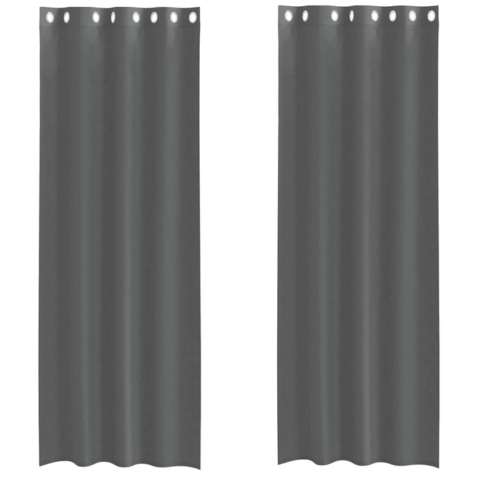 Perdele Voile cu Oelii 2 buc Gri Inchis 140x300 cm - WALTI WALTI