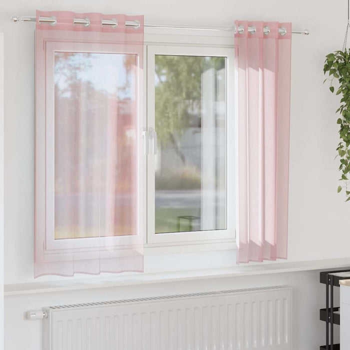 Perdele Voile cu Oelii 2 buc Roz deschis 140x140 cm - WALTI WALTI