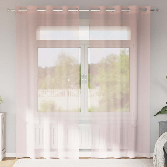 Perdele Voile cu Oelii 2 buc Roz deschis 140x225 cm - WALTI WALTI