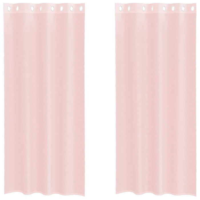 Perdele Voile cu Oelii 2 buc Roz deschis 140x245 cm - WALTI WALTI
