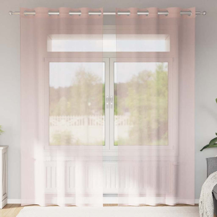 Perdele Voile cu Oelii 2 buc Roz deschis 140x245 cm - WALTI WALTI