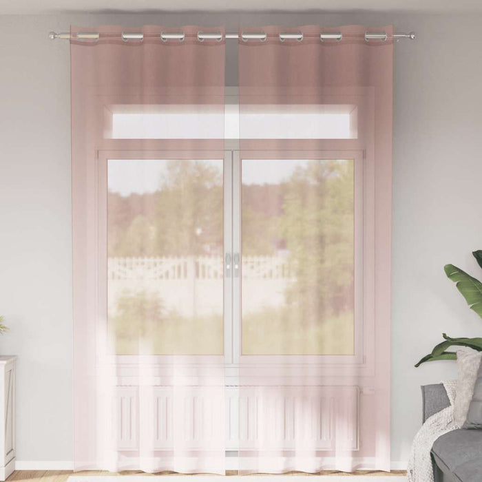 Perdele Voile cu Oelii 2 buc Roz deschis 140x300 cm - WALTI WALTI