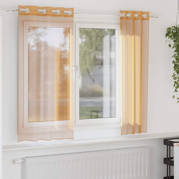 Perdele Voile cu Oeli 2 buc Portocaliu 140x140 cm - WALTI WALTI