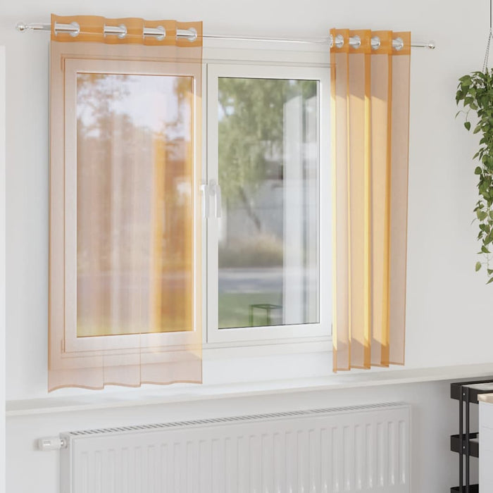 Perdele Voile cu Oelii 2 buc Portocaliu 140x175 cm - WALTI WALTI
