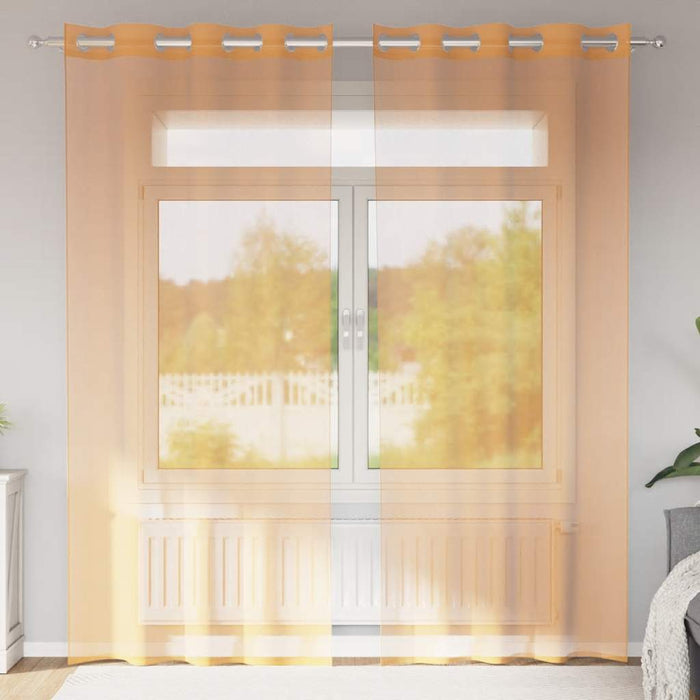 Perdele Voile cu Oelii 2 buc Portocaliu 140x245 cm - WALTI WALTI