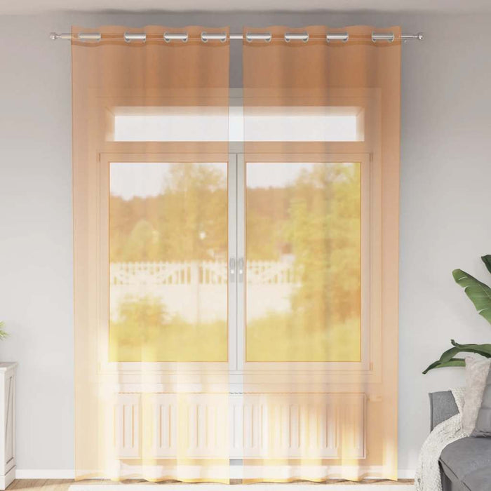 Perdele Voile cu Oelii 2 buc Portocaliu 140x300 cm - WALTI WALTI
