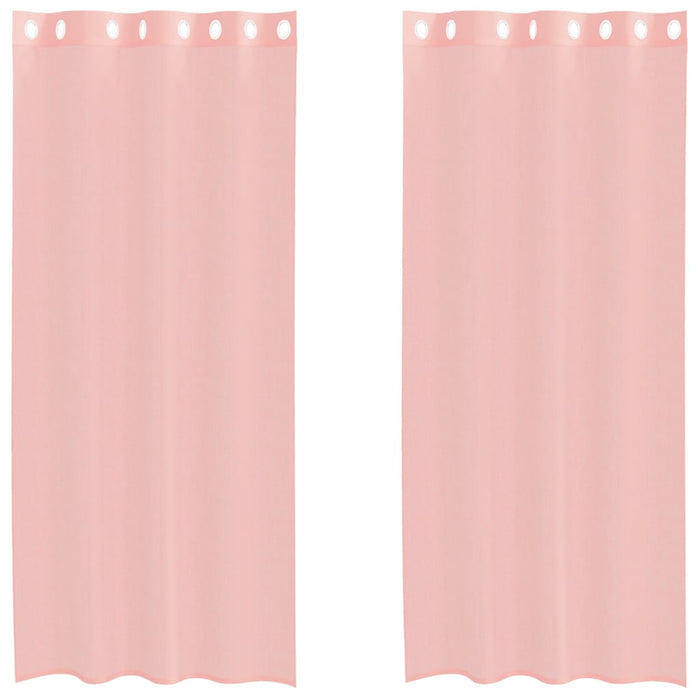 Perdele Voile cu Oelii 2 buc Roz 140x245 cm - WALTI WALTI