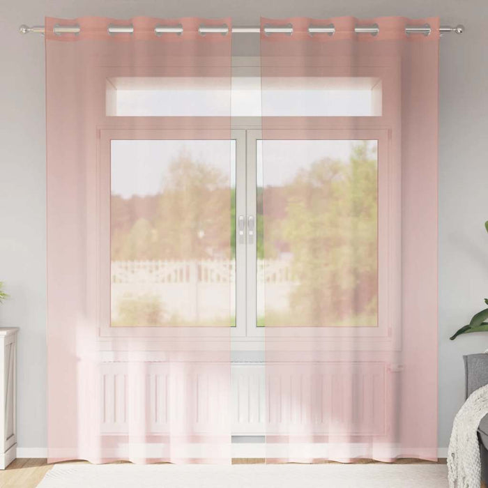 Perdele Voile cu Oelii 2 buc Roz 140x245 cm - WALTI WALTI
