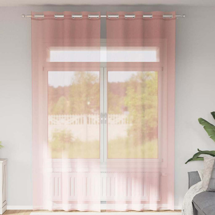 Perdele Voile cu Oelii 2 buc Roz 140x260 cm - WALTI WALTI