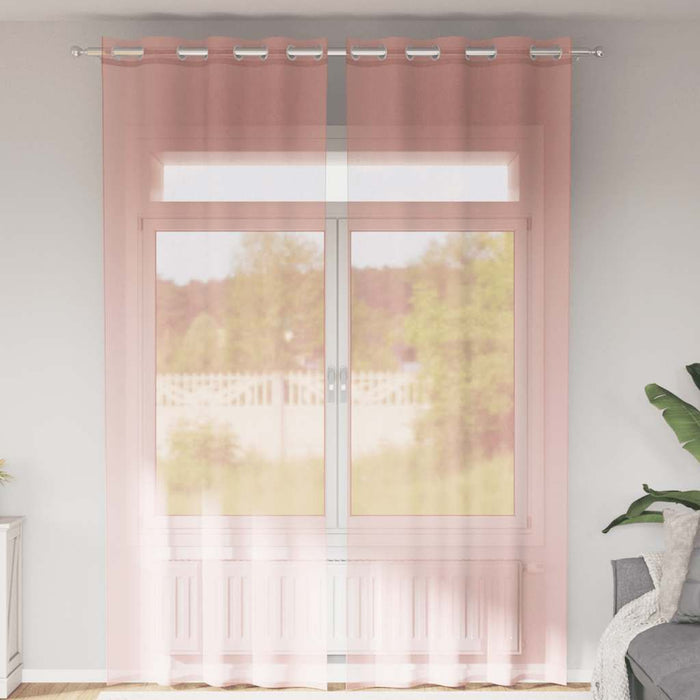 Perdele Voile cu Oelii 2 buc Roz 140x300 cm - WALTI WALTI