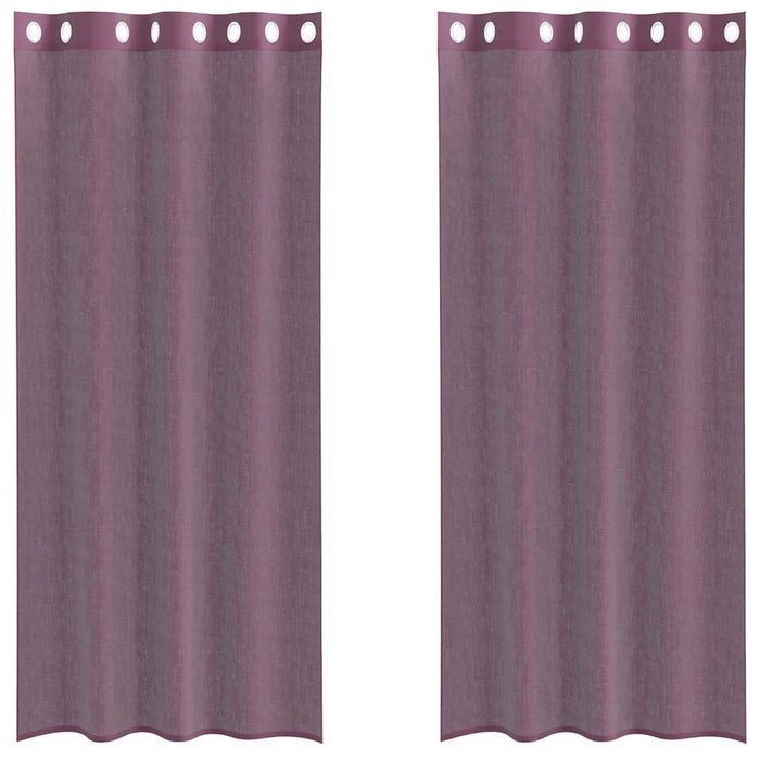 Perdele Voile cu Oelii 2 buc Violet 140x225 cm - WALTI WALTI
