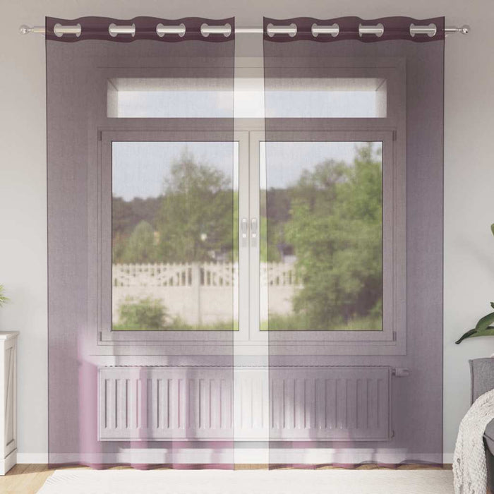Perdele Voile cu Oeli 2 buc Violet 140x245 cm - WALTI WALTI