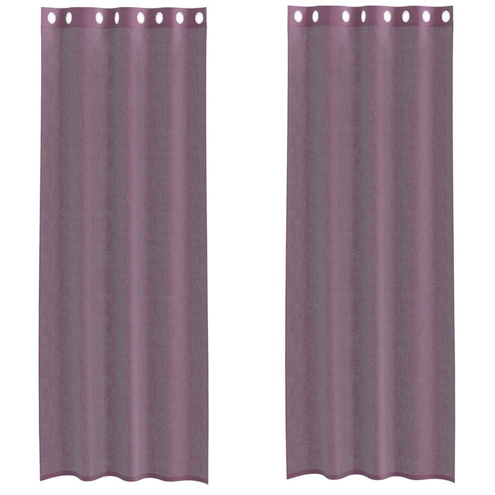 Perdele Voile cu Oelii 2 buc Violet 140x260 cm - WALTI WALTI