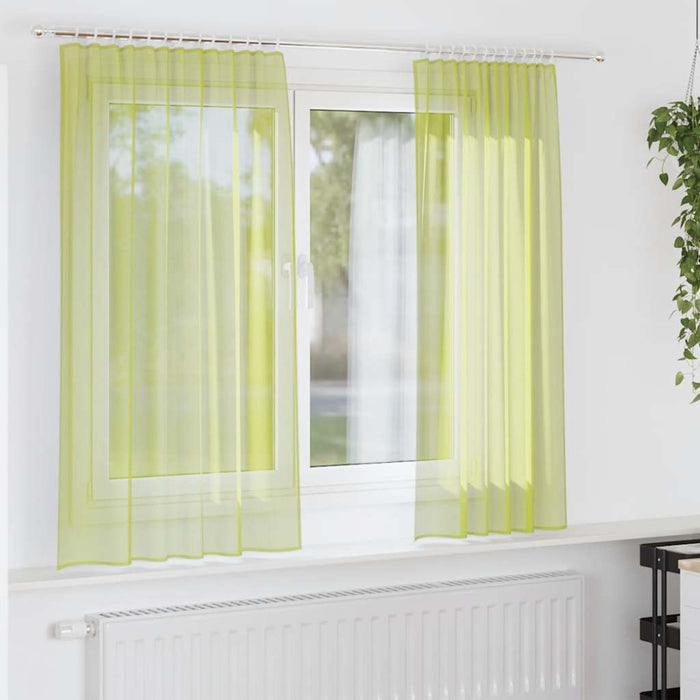Perdele Voile cu buzunare pentru bare 2 buc verde măr - WALTI WALTI