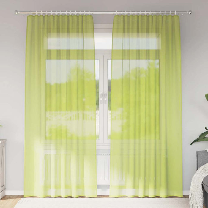 Perdele Voile cu buzunare pentru bare 2 buc verde măr - WALTI WALTI