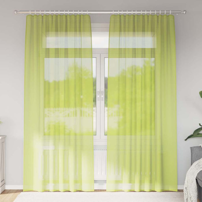 Perdele Voile cu buzunare pentru bare 2 buc verde măr - WALTI WALTI