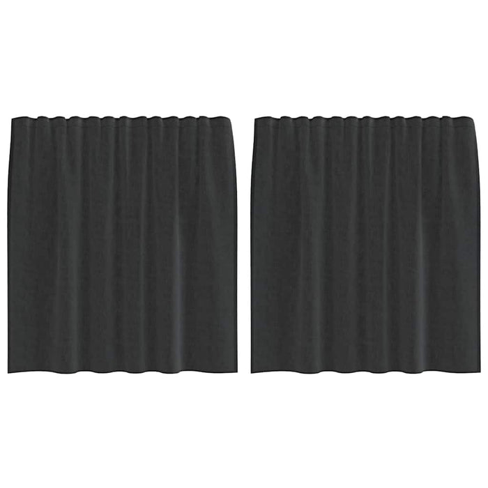 Perdele Voile cu buzunare pentru bare 2 buc Negru - WALTI WALTI