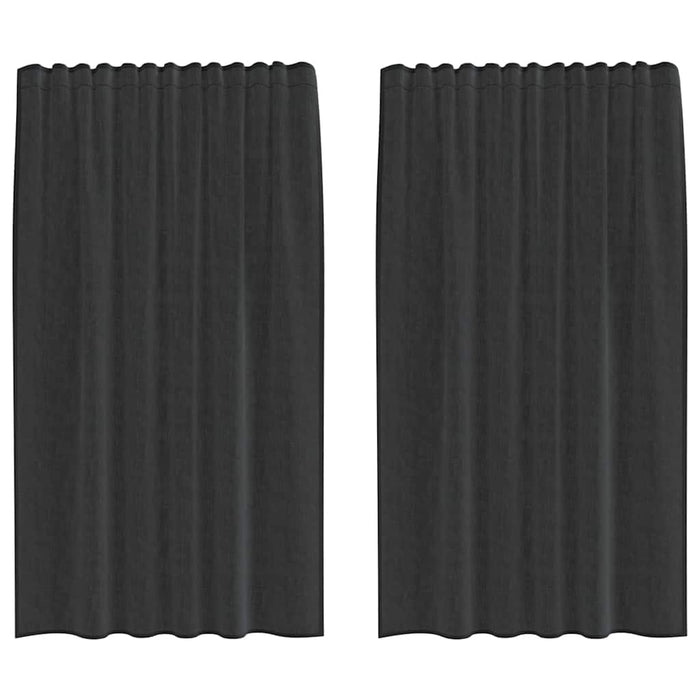 Perdele Voile cu buzunare pentru bare 2 buc Negru - WALTI WALTI