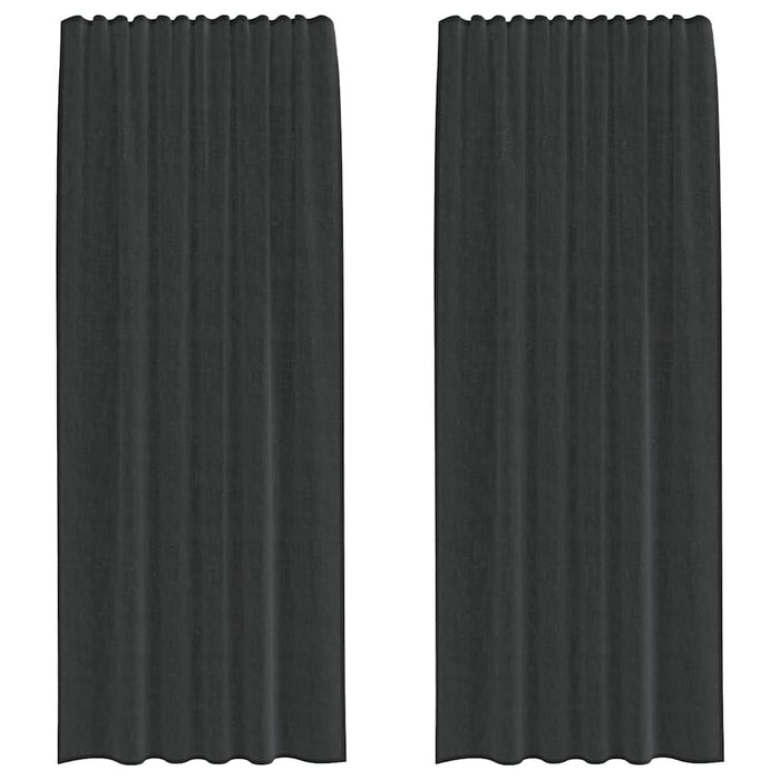 Perdele Voile cu buzunare pentru bare 2 buc Negru - WALTI WALTI