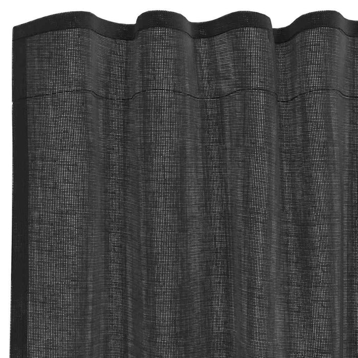 Perdele Voile cu buzunare pentru bare 2 buc Negru - WALTI WALTI