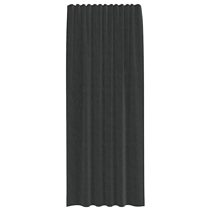 Perdele Voile cu buzunare pentru bare 2 buc Negru - WALTI WALTI