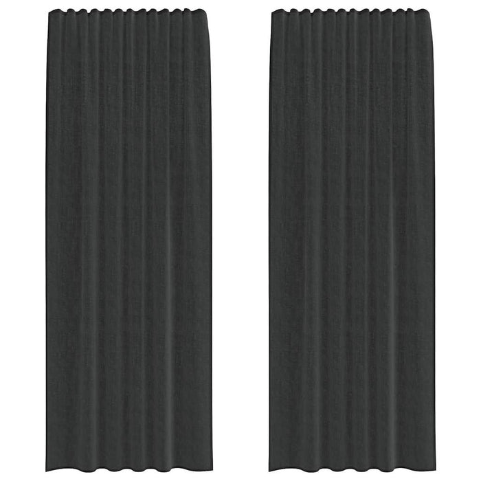 Perdele Voile cu buzunare pentru bare 2 buc Negru - WALTI WALTI