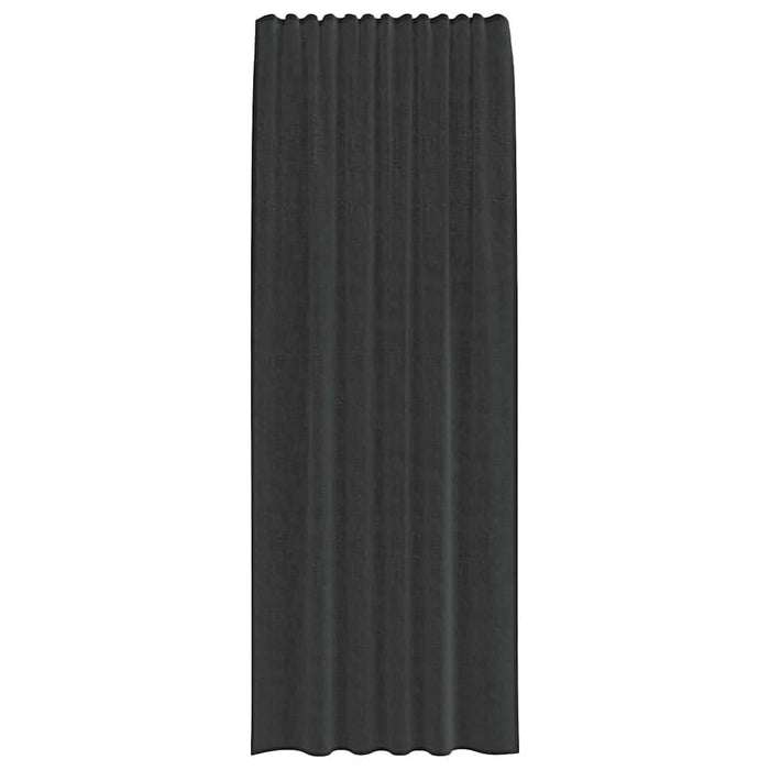 Perdele Voile cu buzunare pentru bare 2 buc Negru - WALTI WALTI
