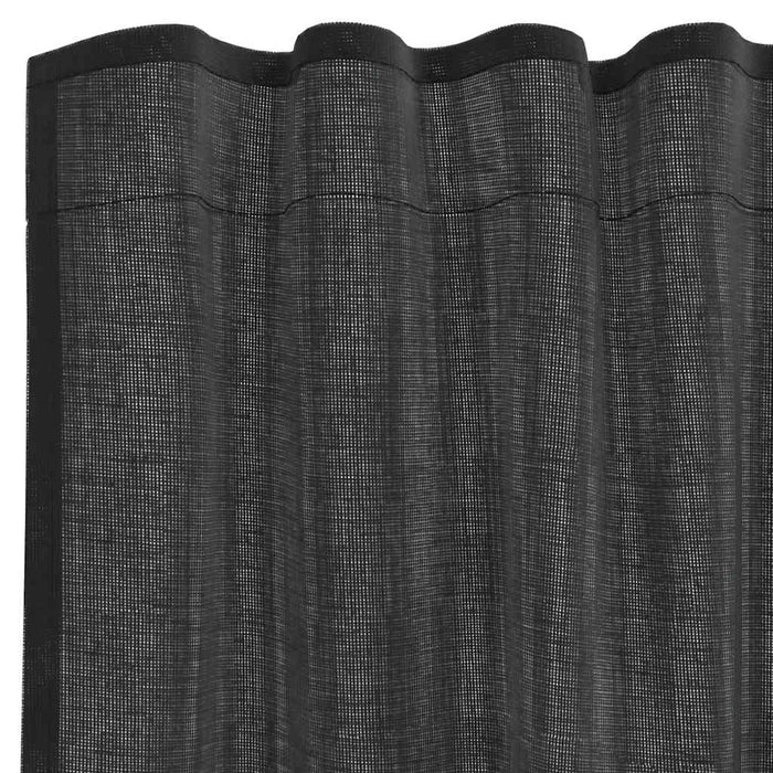 Perdele Voile cu buzunare pentru bare 2 buc Negru - WALTI WALTI