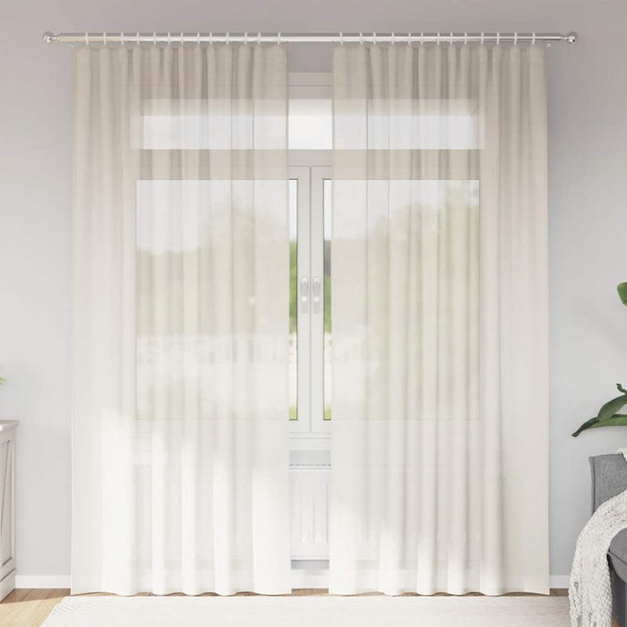 Perdele Voile cu buzunare pentru bare 2 buc crem - WALTI WALTI