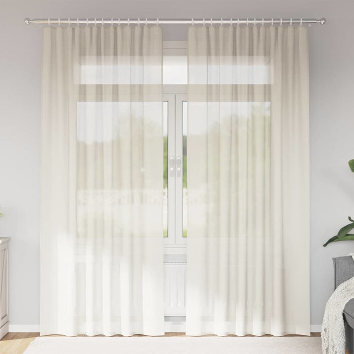 Perdele Voile cu buzunare pentru bare 2 buc crem - WALTI WALTI