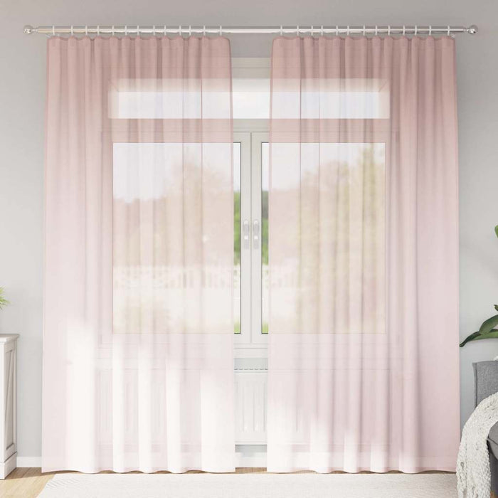 Perdele Voile cu buzunare pentru bare 2 buc Roz deschis - WALTI WALTI